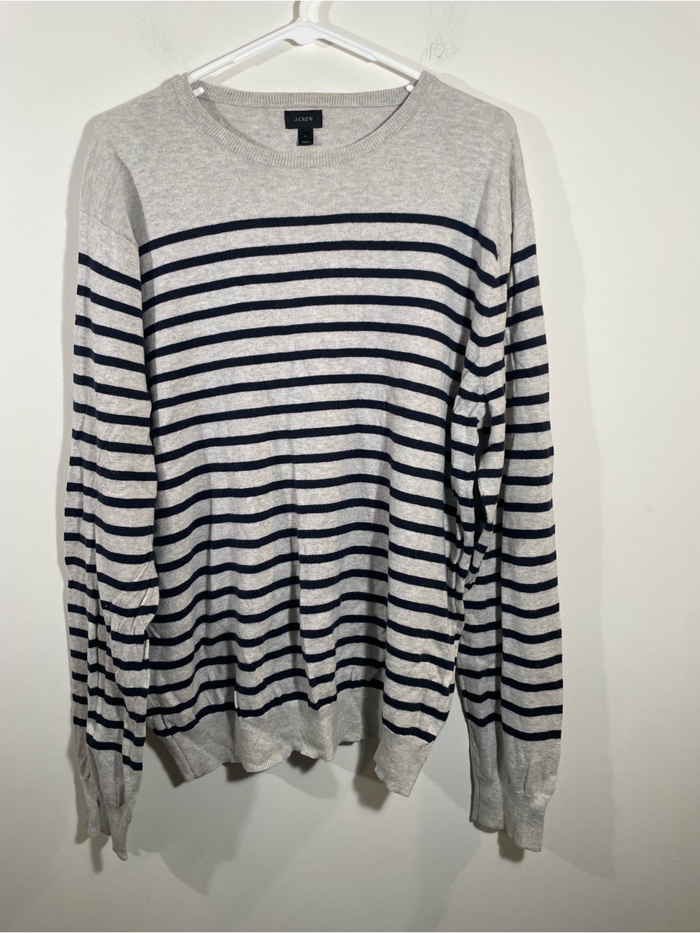 I Crew striped sweater cotton/cashmere blend XL